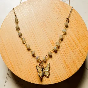 Julia: Tiny Butterfly Gemstone Neck