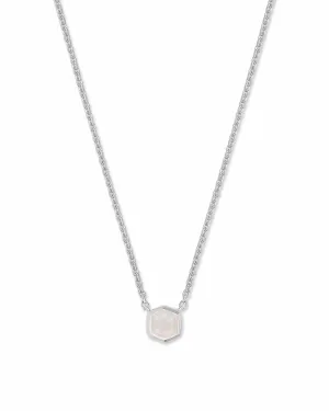 Kendra Scott Davie Sterling Silver Pendant Necklace in Rainbow Moonstone