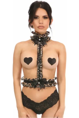 Kitten Collection Leopard Velvet Single Strap Body Harness