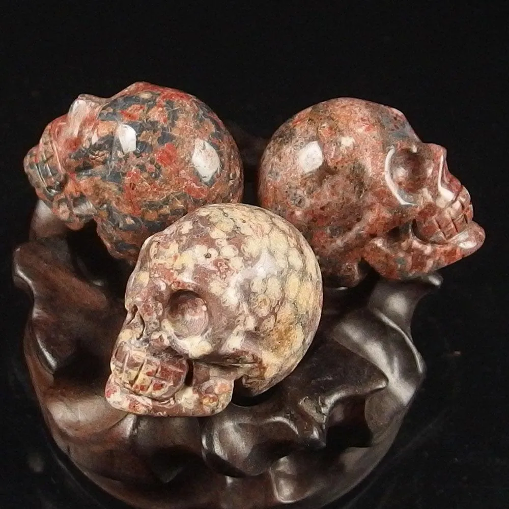 Leopard Skin Jasper Crystal Skull