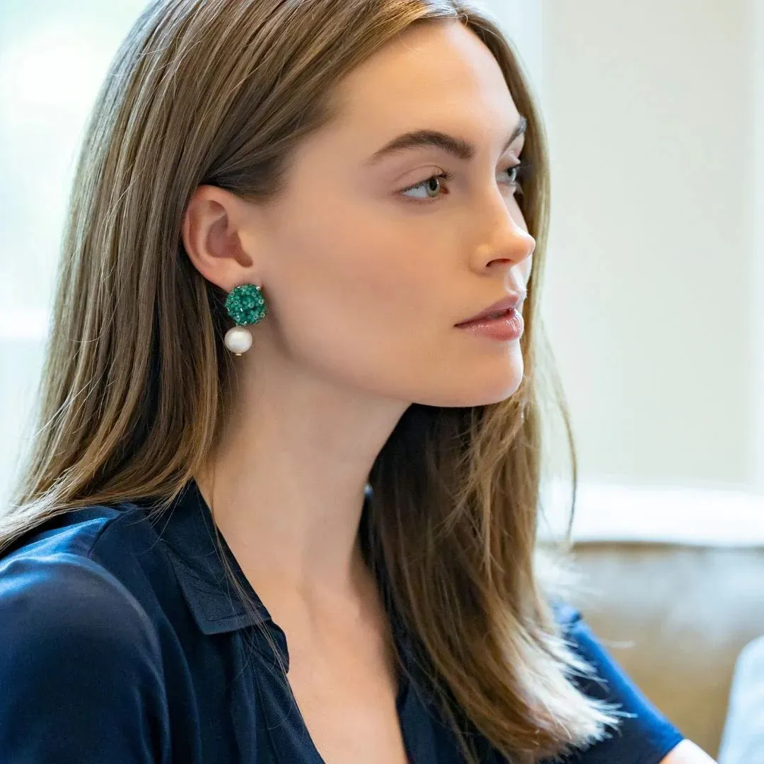 Liz Cotton Pearl Green Earrings