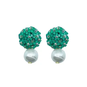 Liz Cotton Pearl Green Earrings
