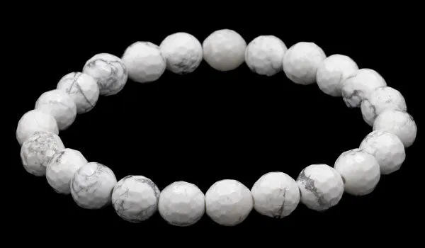 Luxury Faceted Howlite Natural Gemstone Bracelet