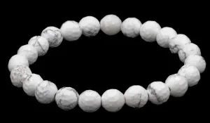 Luxury Faceted Howlite Natural Gemstone Bracelet