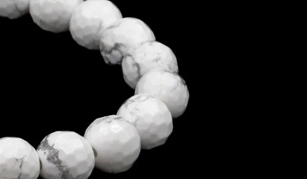 Luxury Faceted Howlite Natural Gemstone Bracelet