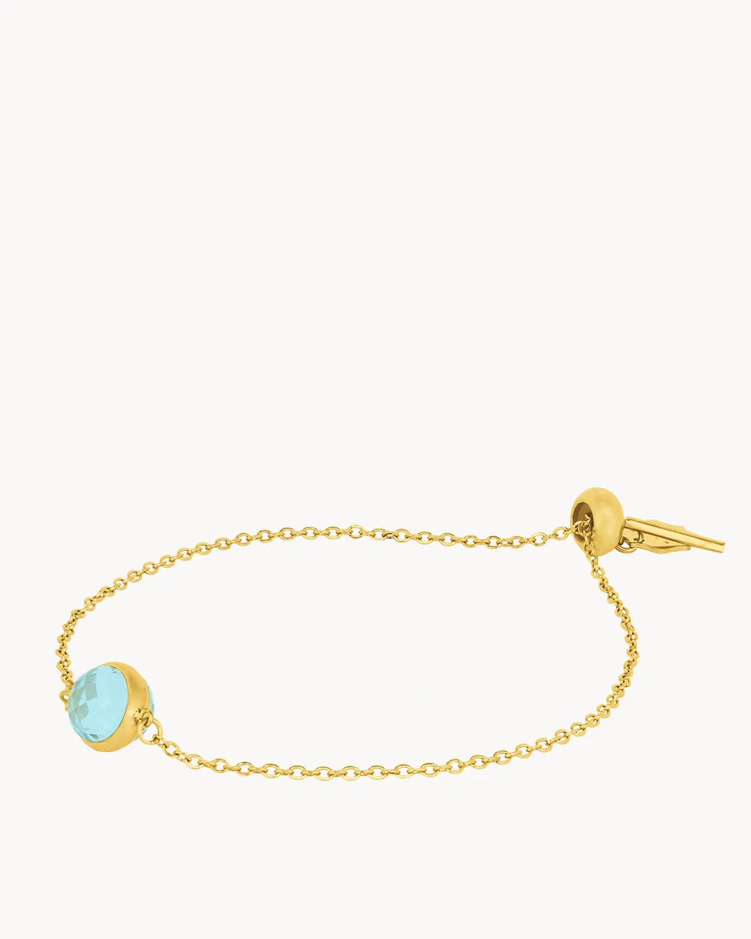 March Birthstone Peace Signature Bracelet, Gold