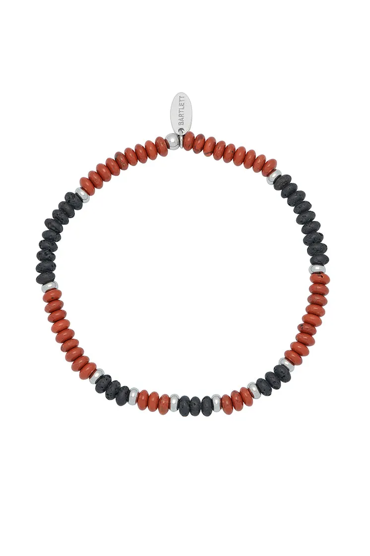 Mens Gemstone Stretch Disc Bracelet