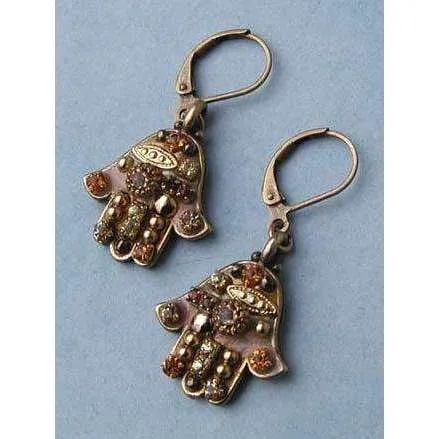 Michal Golan Topaz and Crystal Hamsa Earrings