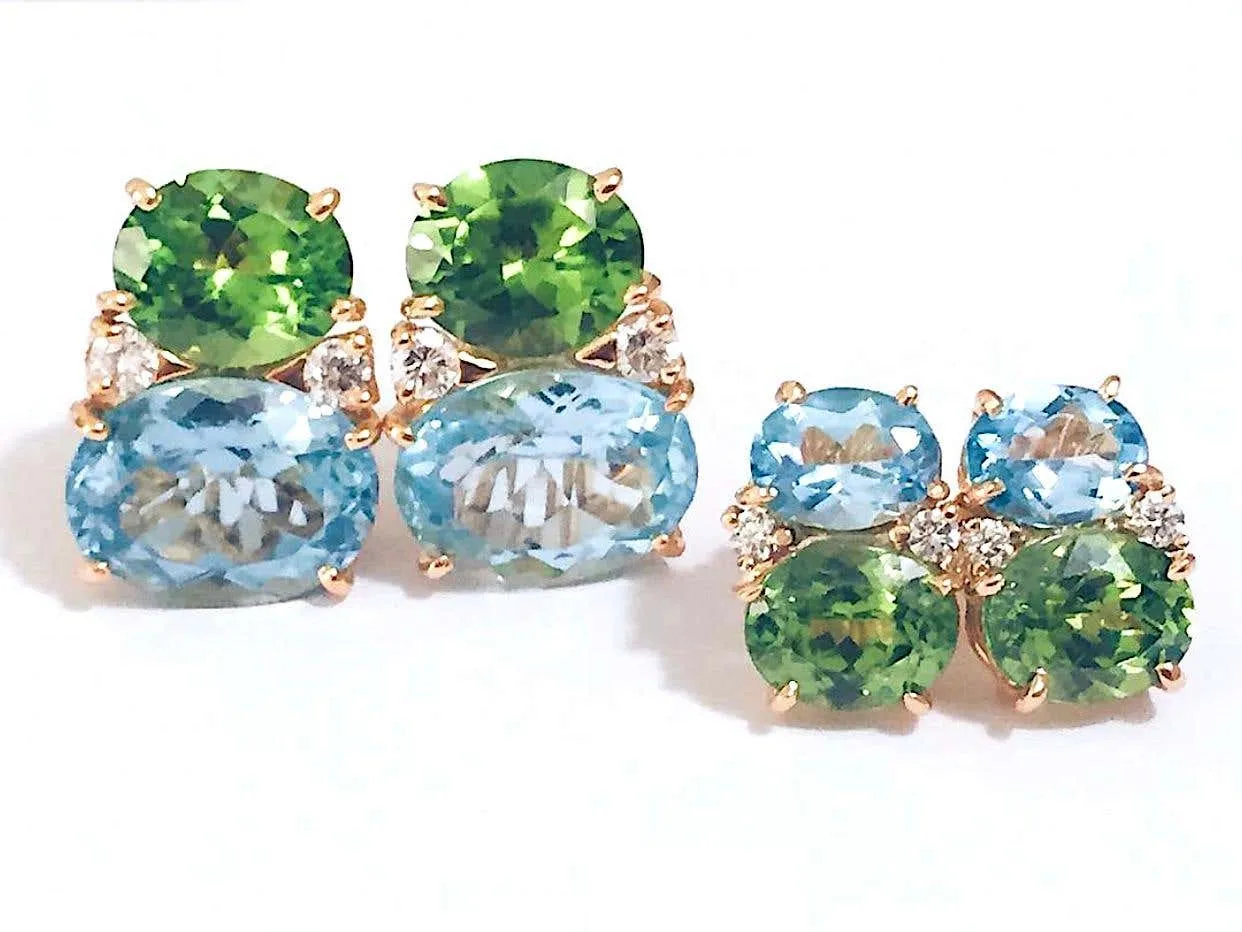Mini GUM DROP™ ADELE Earrings with Citrine and Cabochon Smokey Topaz and Diamond