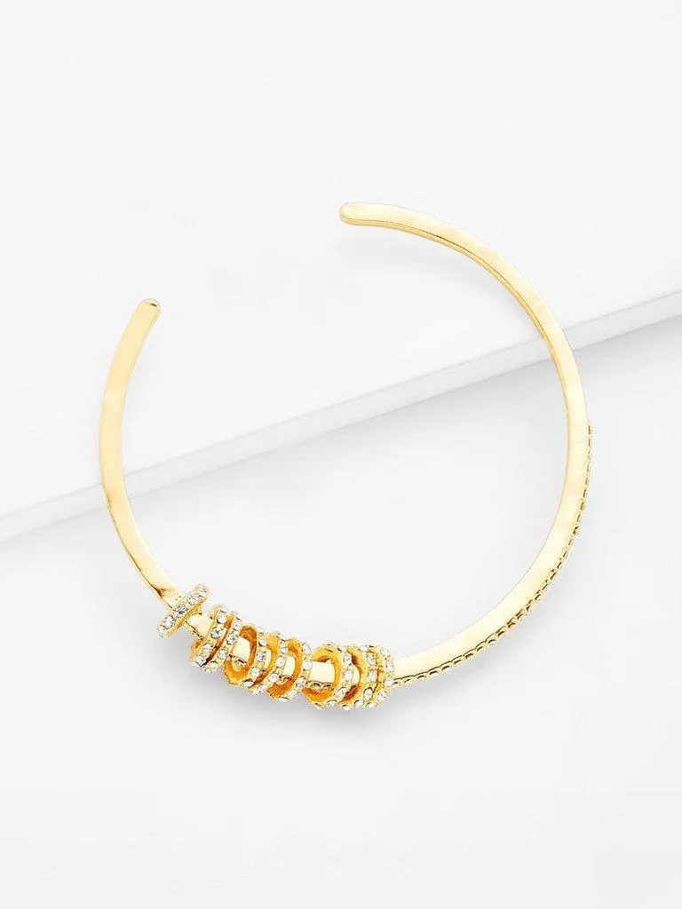 Mini Ring Decorated Cuff Bracelet