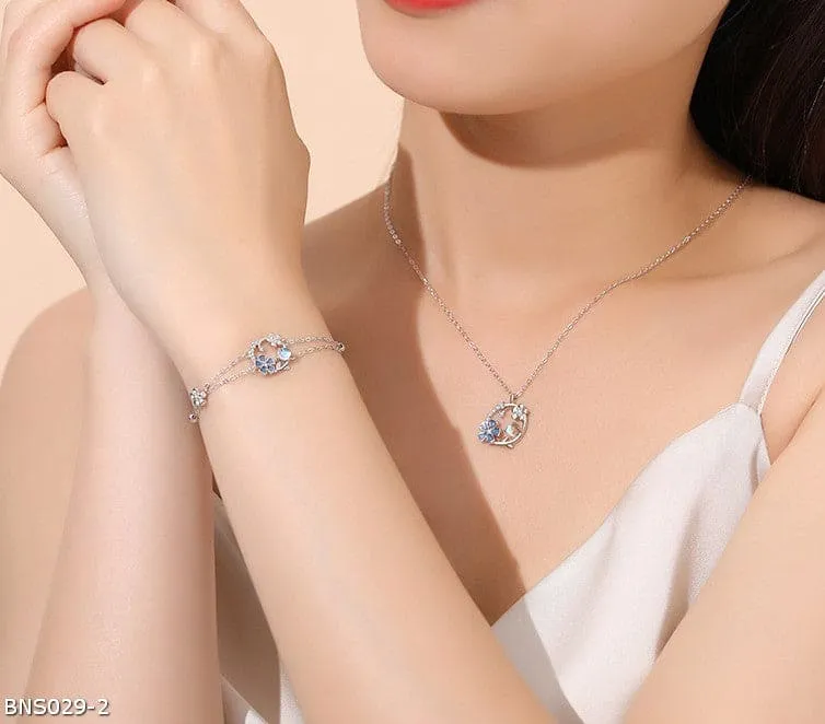 Moonstone flower necklace