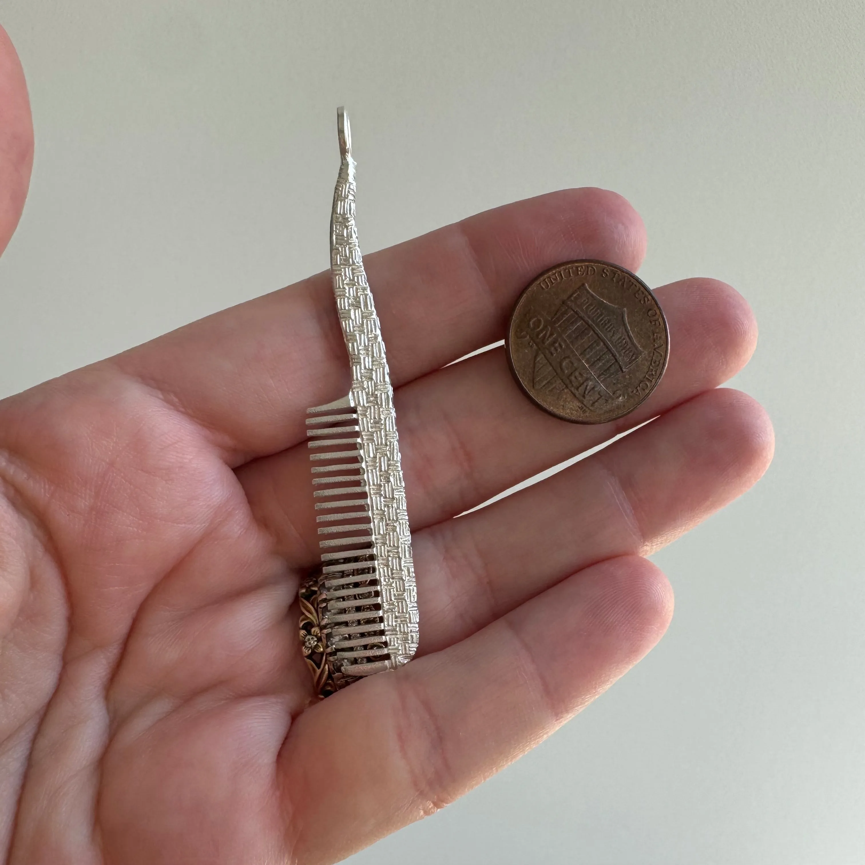 N E W // comb it out / sterling silver miniature functional comb / a pendant