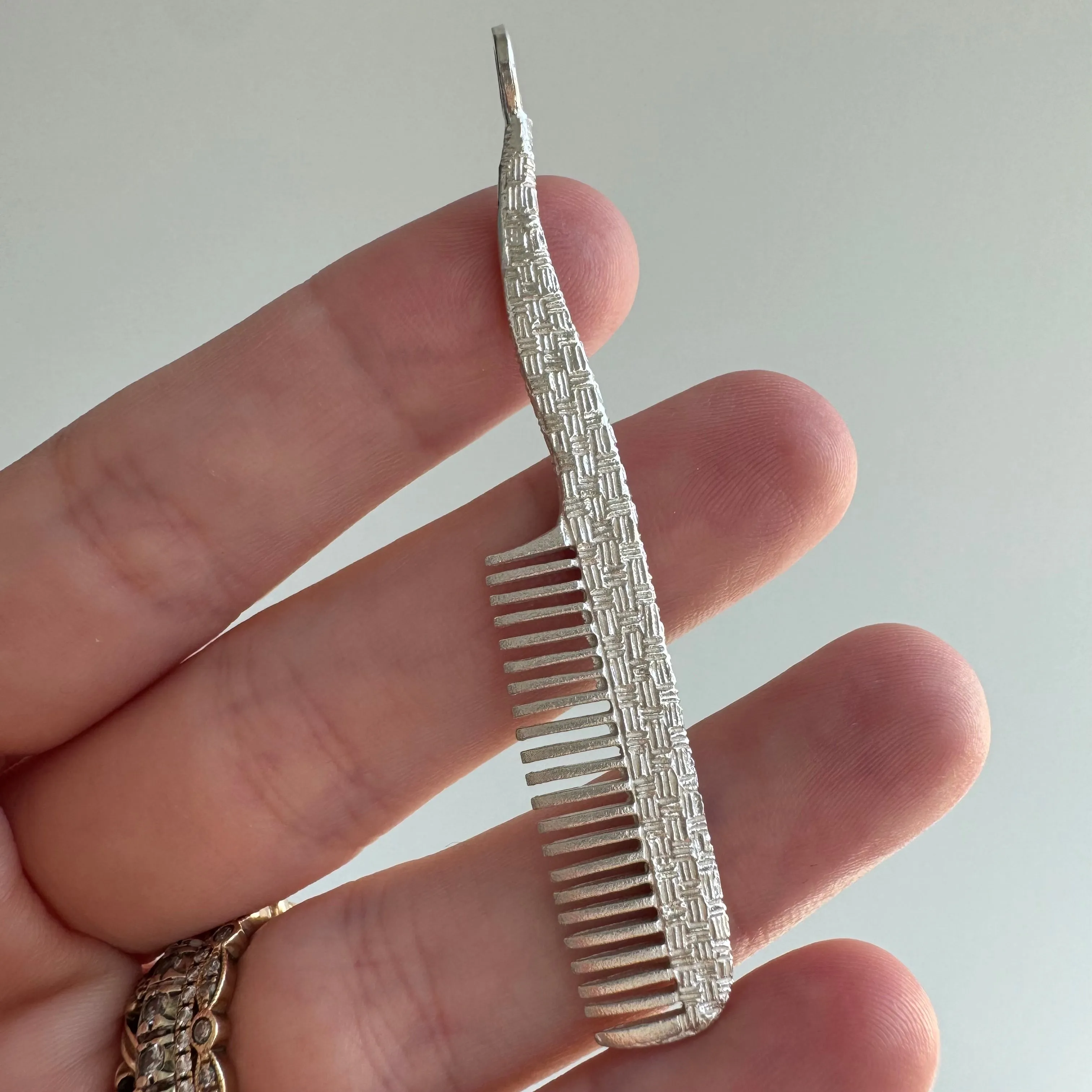 N E W // comb it out / sterling silver miniature functional comb / a pendant