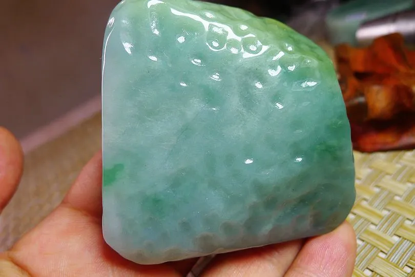 Natural Jade Rough Jadeite Raw (123g,5.7X6X1.45cm)