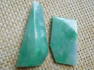 Natural Jade Rough Jadeite Raw (128g, 90X38X12mm & 68X38X9mm)