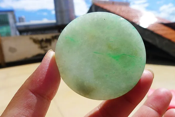 Natural Jade Rough Jadeite Raw (38.5g,52.5X52.5X0.5cm)