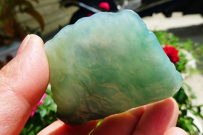 Natural Jade Rough Jadeite Raw (49g,5.5X4.7X1.1cm)