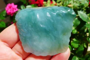 Natural Jade Rough Jadeite Raw (49g,5.5X4.7X1.1cm)