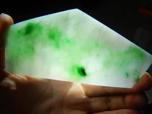 Natural Jade Rough Jadeite Raw (66g, 115X57X5.2mm)