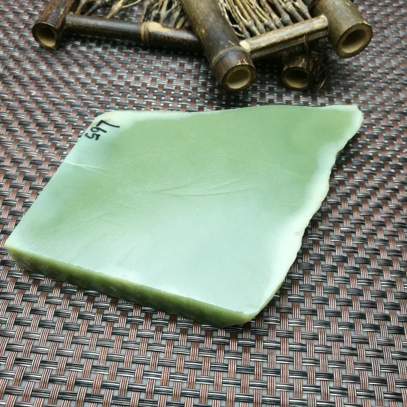 Natural Kunlun Jade Rough Nephrite Raw (11X7.5X1.5cm)