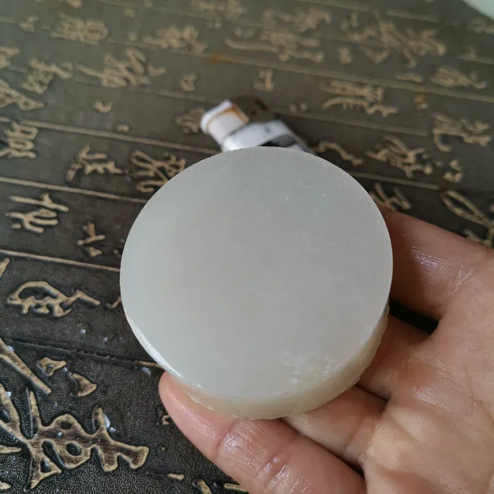 Natural Kunlun Jade Rough Nephrite Raw (130g, 5.4X5.4X1.8cm)
