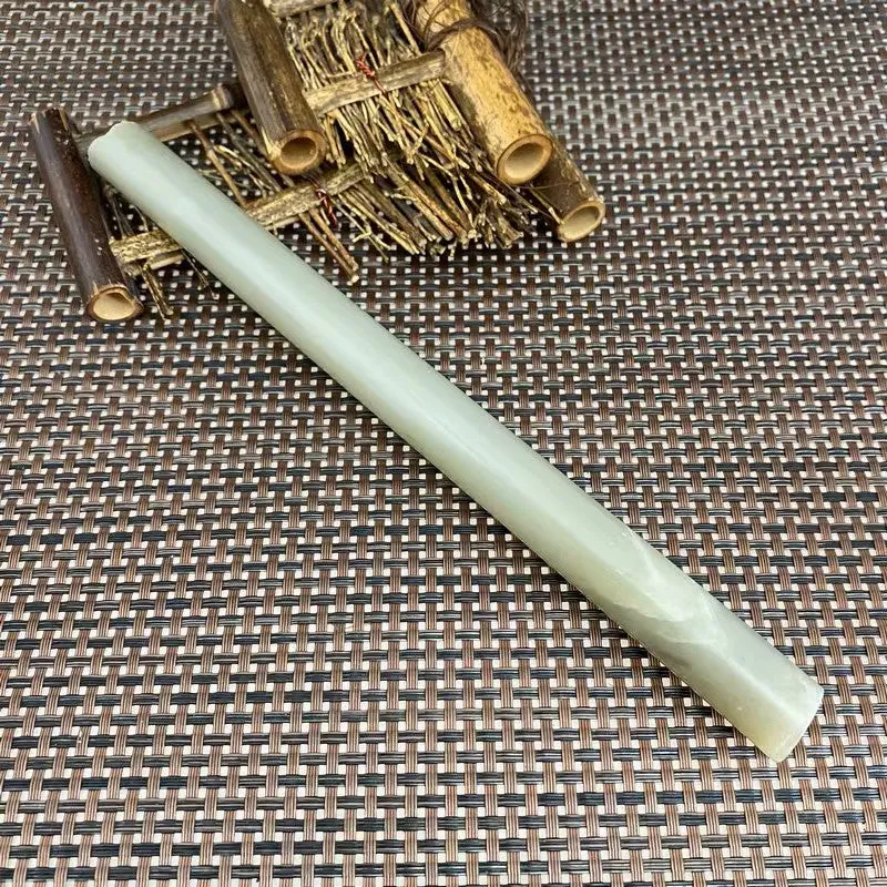 Natural Kunlun Jade Rough Nephrite Raw (166g,22X1.7cm)