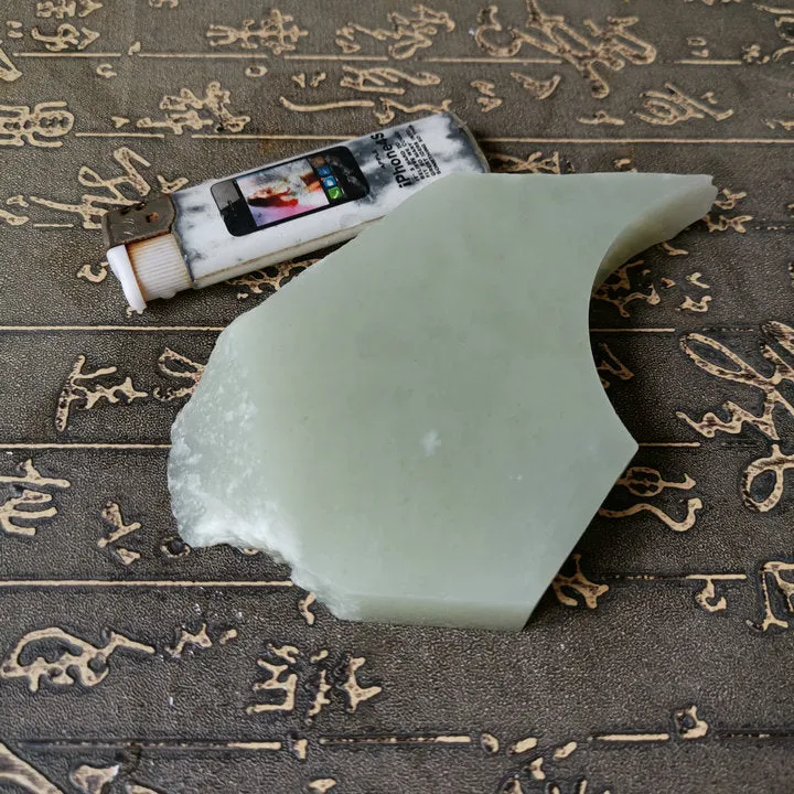 Natural Kunlun Jade Rough Nephrite Raw (264g, 7.5X6.5X1.7cm)