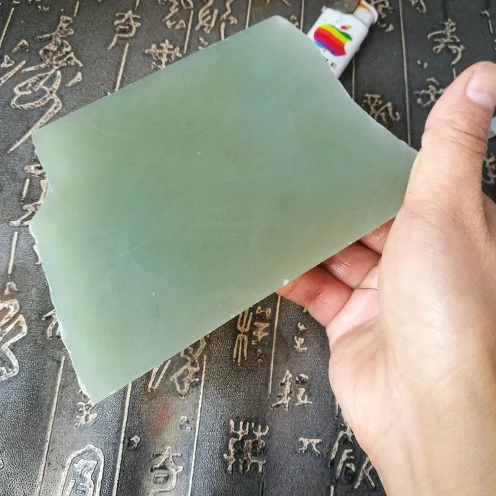 Natural Kunlun Jade Rough Nephrite Raw (499g, 9.5X8X1.9cm)