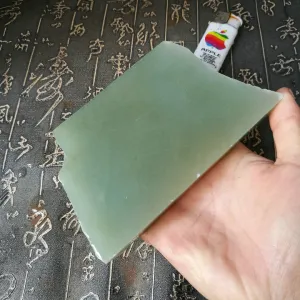 Natural Kunlun Jade Rough Nephrite Raw (499g, 9.5X8X1.9cm)