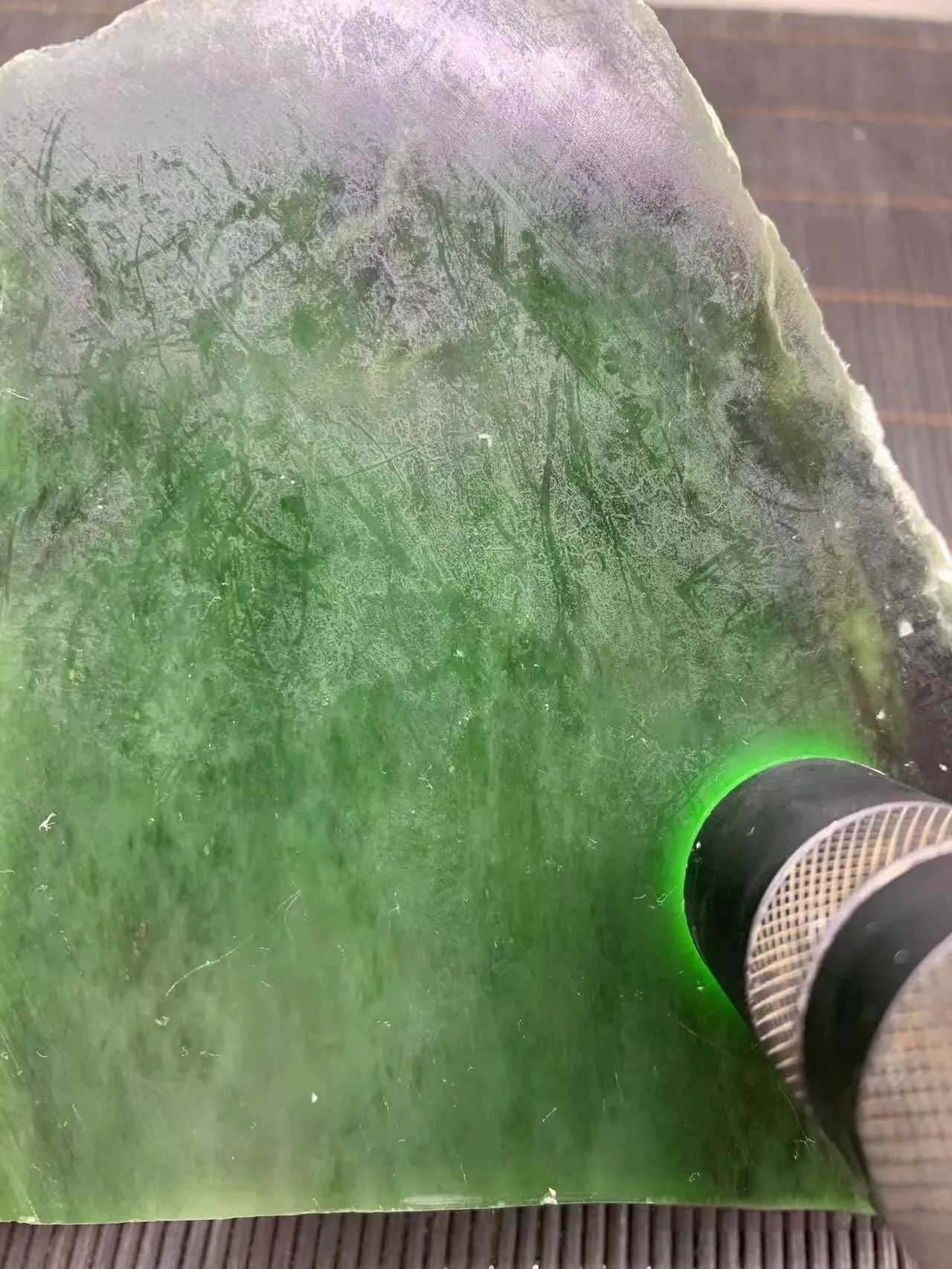 Natural Siberian Jade Rough Nephrite Raw (1078g, 15.5X15X3.2cm)