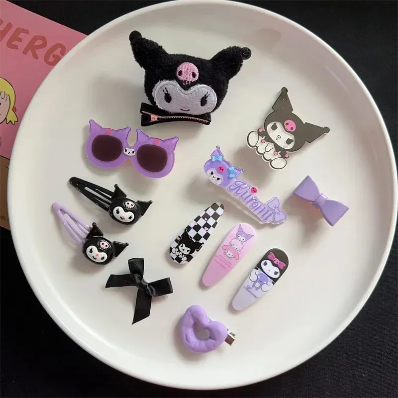 New Kawaii Cartoon Sanrio Hello Kitty Hairpin Set Gift Sweet Cute Princess Hello Kitty Hairpin Set Bb Clip Bangs Clip