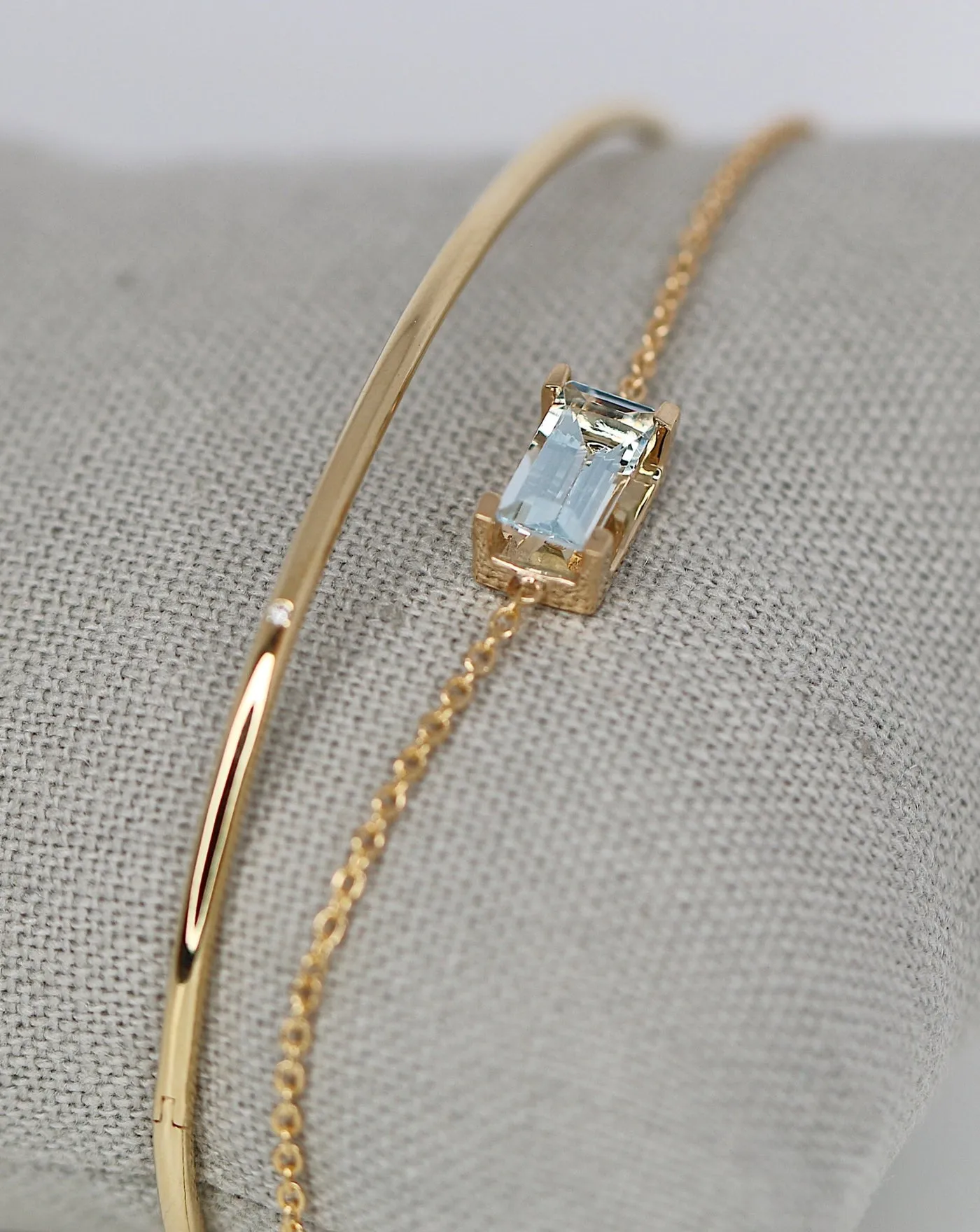Nord Blue 18K Gold Bracelet w. Aquamarine & Diamond