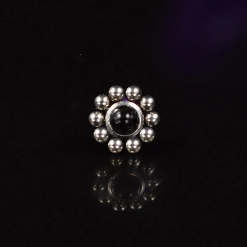 Nose Stud with Black Onyx Stone