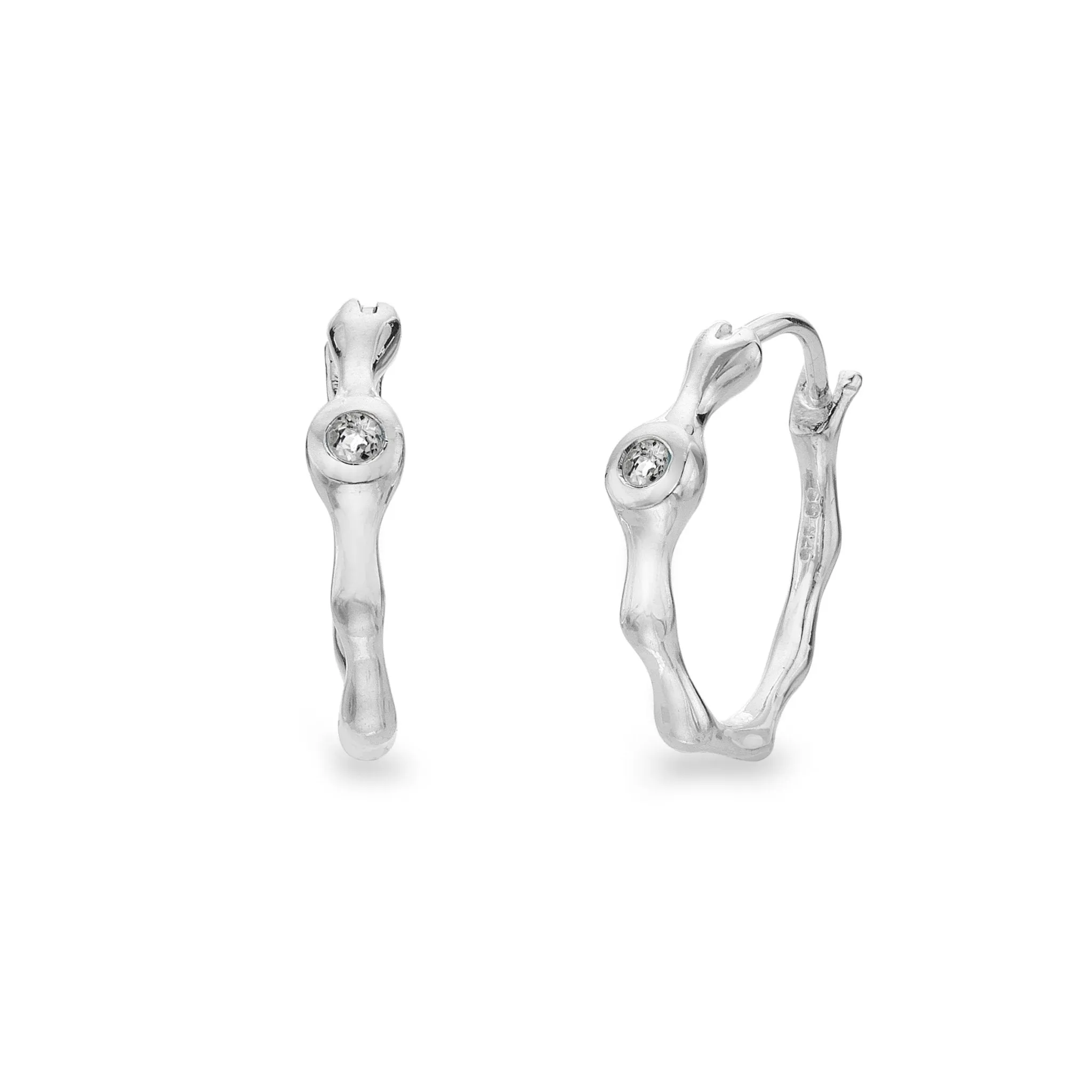 Organic White Topaz Hoops