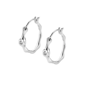Organic White Topaz Hoops
