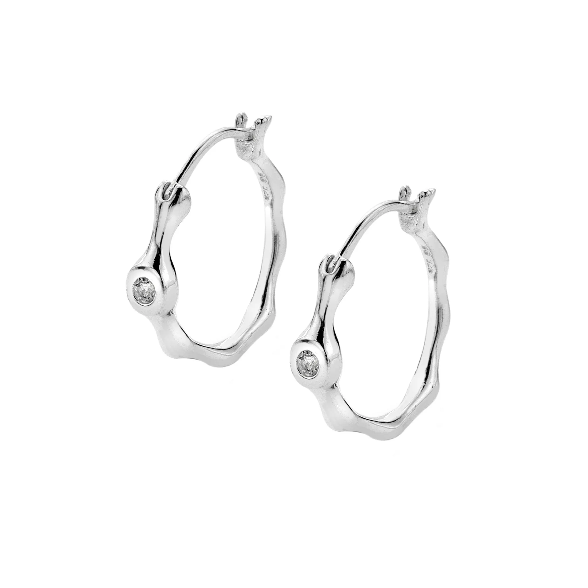 Organic White Topaz Hoops