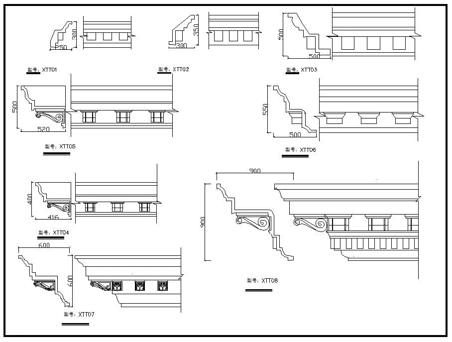 Ornamental Parts of Architecture -☆Architectural Decorative CAD Blocks☆ V.7