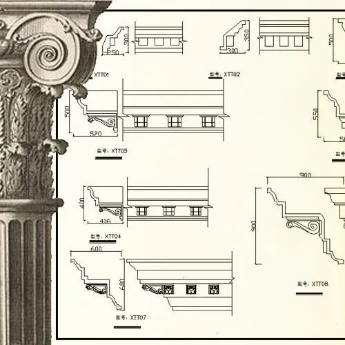 Ornamental Parts of Architecture -☆Architectural Decorative CAD Blocks☆ V.7