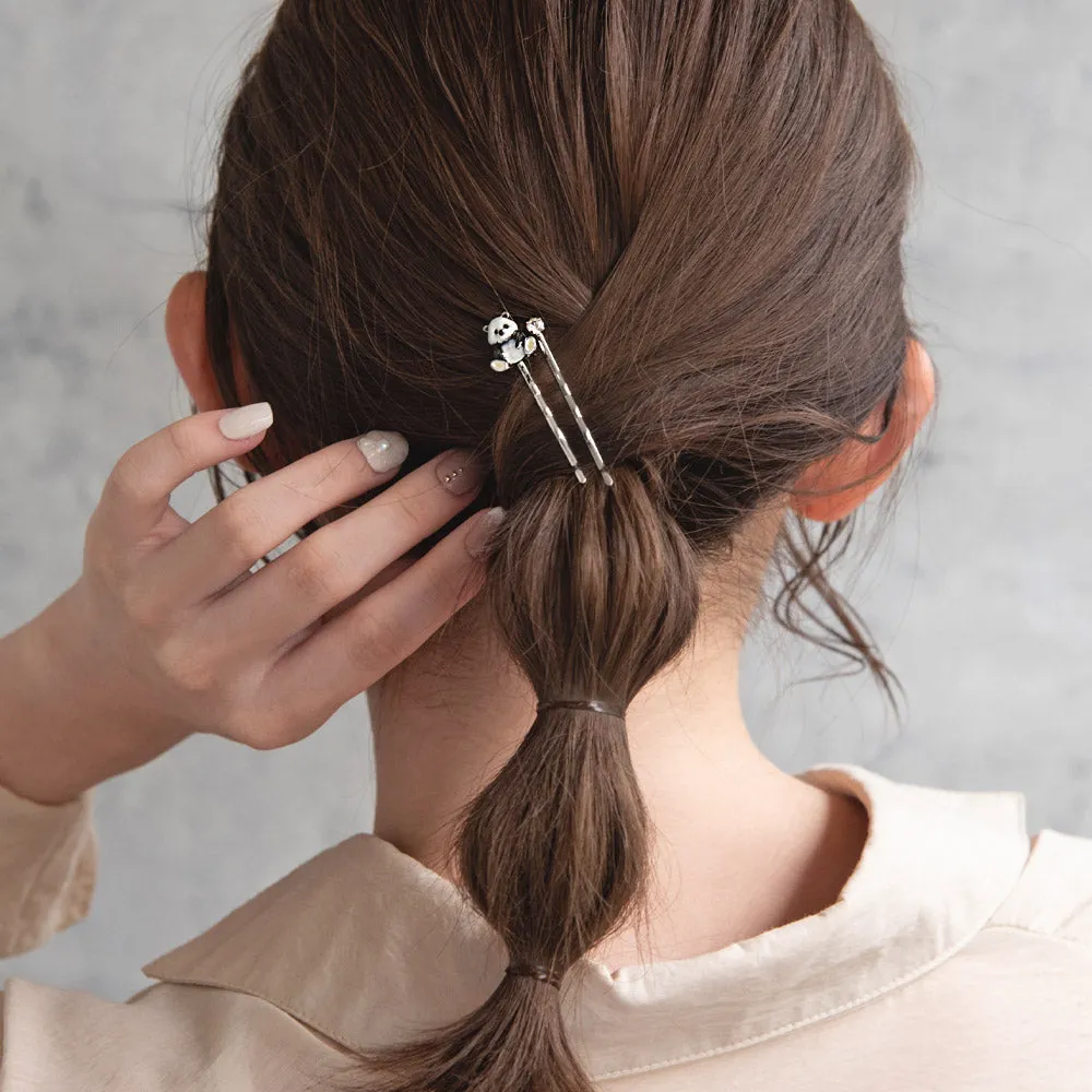 Osuwari Panda Hairpin Set