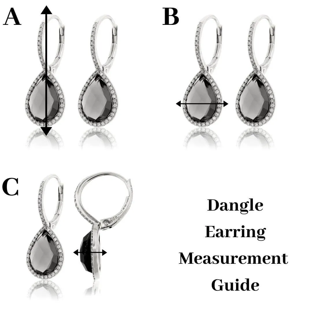 Oval Morganite, Pear Aquamarine Dangle Diamond Halo Earrings