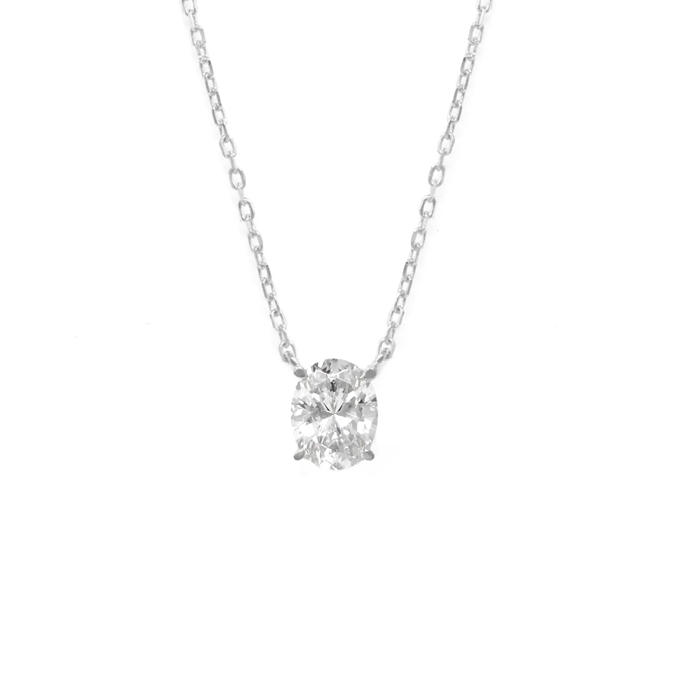 Oval Silver Necklace