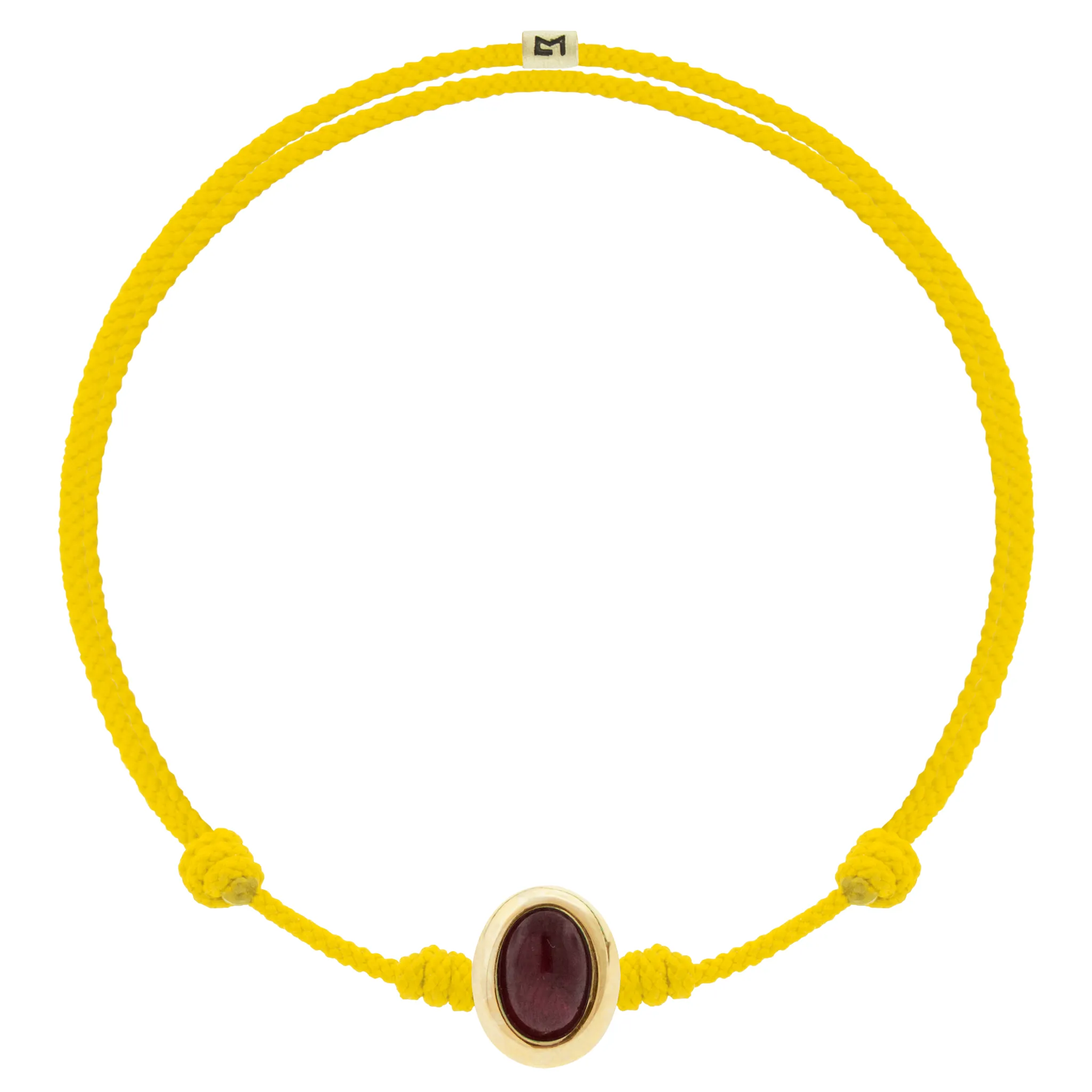 Oval Tiger's Eye Cabochon on Yellow Cord Bracelet