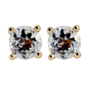 Oval White Topaz Earrings 6mm