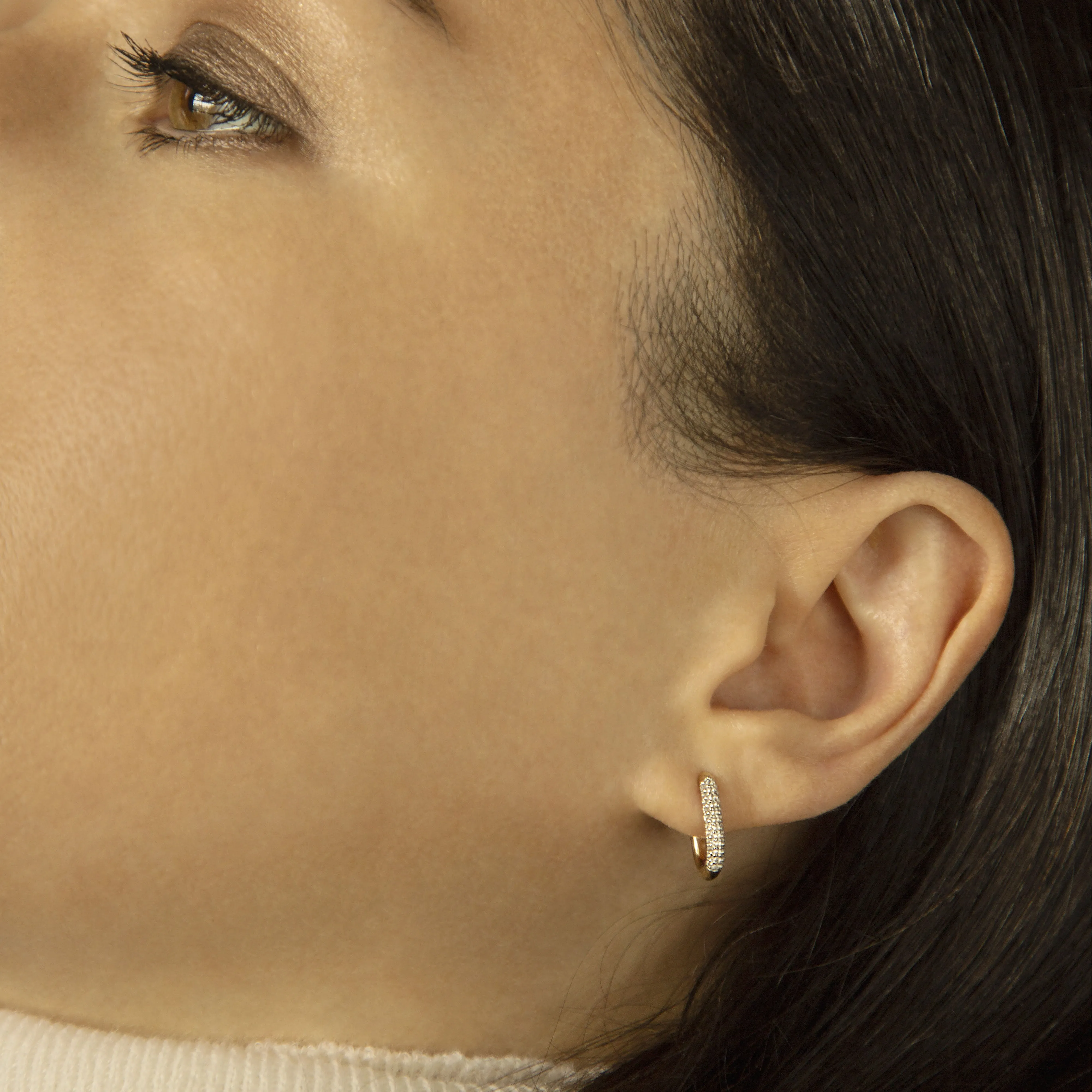 Paperclip Small White Topaz Earring