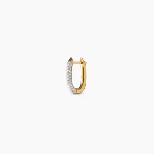 Paperclip Small White Topaz Earring