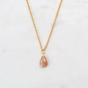 Peach Moonstone Pendant Necklace