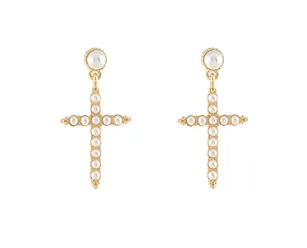 Pearl Cross Earring
