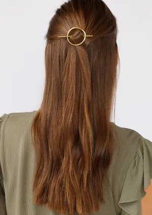 PeLo Modern - Small Abstract Oval Brass Hair Slide