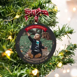 Personalised Photo Christmas Bauble For Grandad