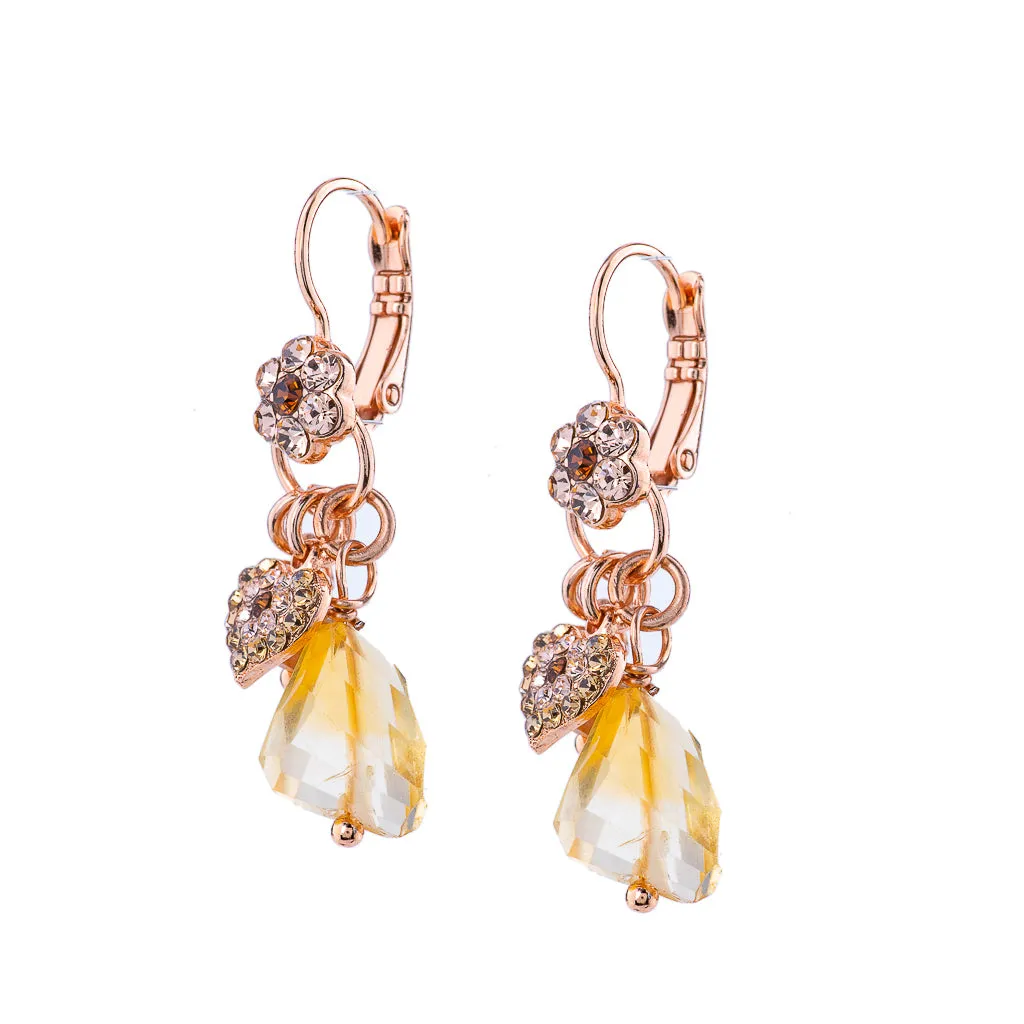 Petite Flower Dangle Leverback Earrings in "Chai" *Preorder*